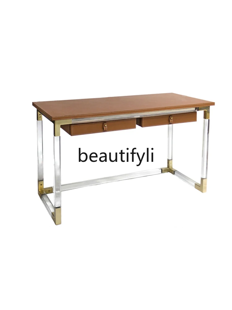 

Minimalist acrylic desk writing desk household bedroom light luxury computer table makeup dressing table