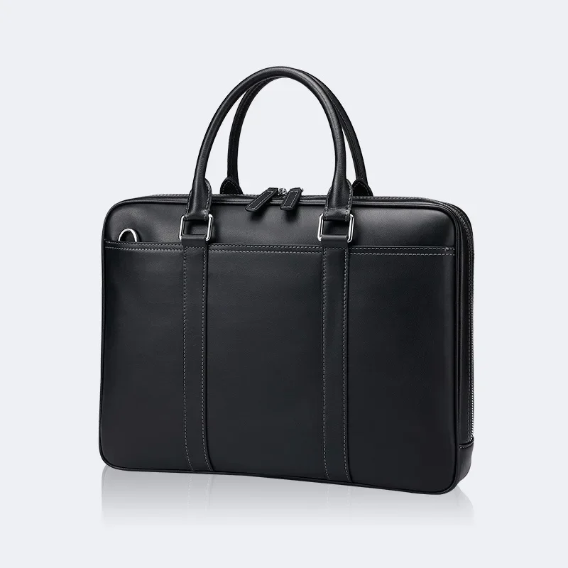 Imagem -05 - Bolsa para Laptop de Couro de Grande Capacidade Pasta Masculina Ombro Único Simples Bolsa Tiracolo Casual