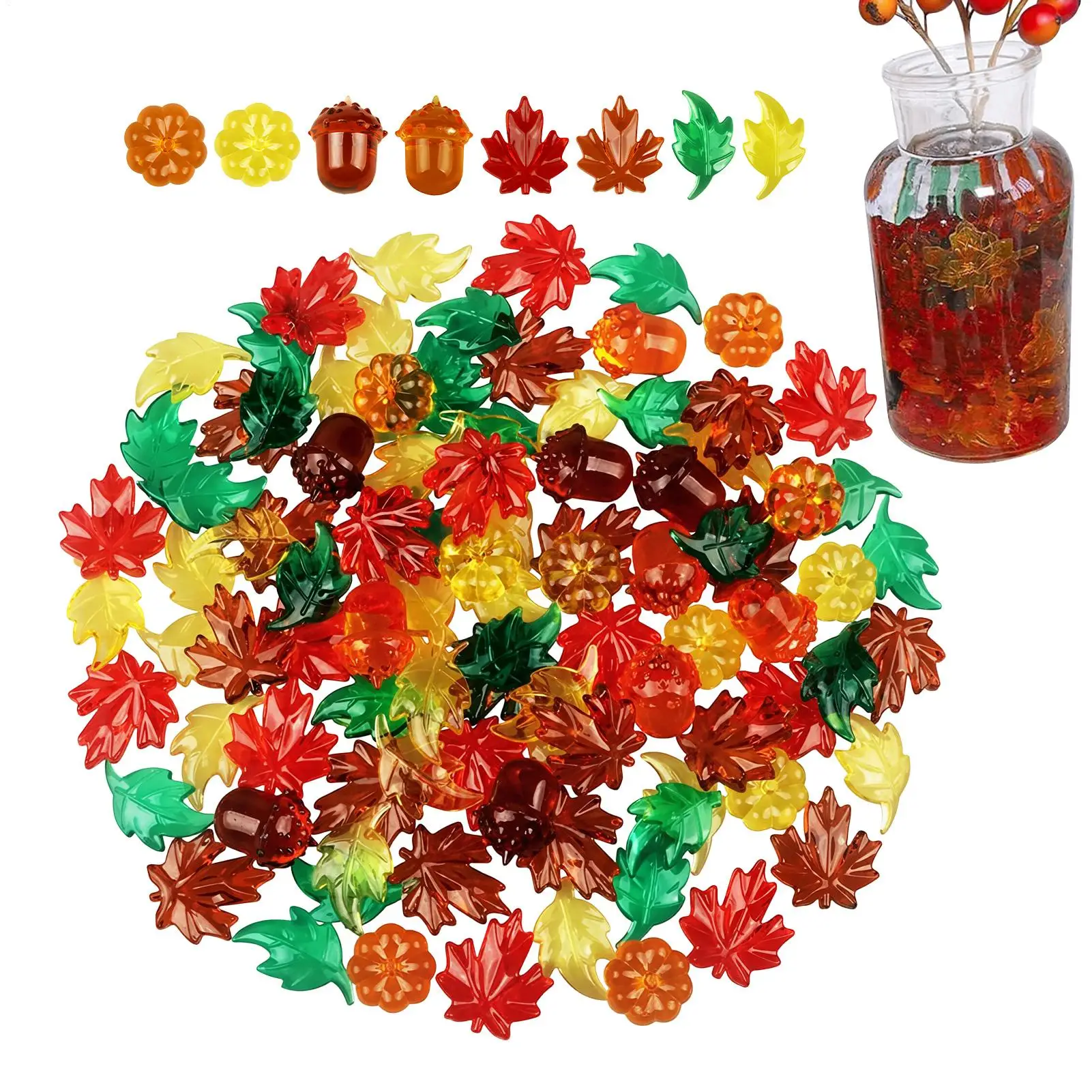Vase Decor Filler 50 Pieces Acrylic Harvest Table Centerpieces Halloween Table Scatter For Home Kitchen Counter Dining Room