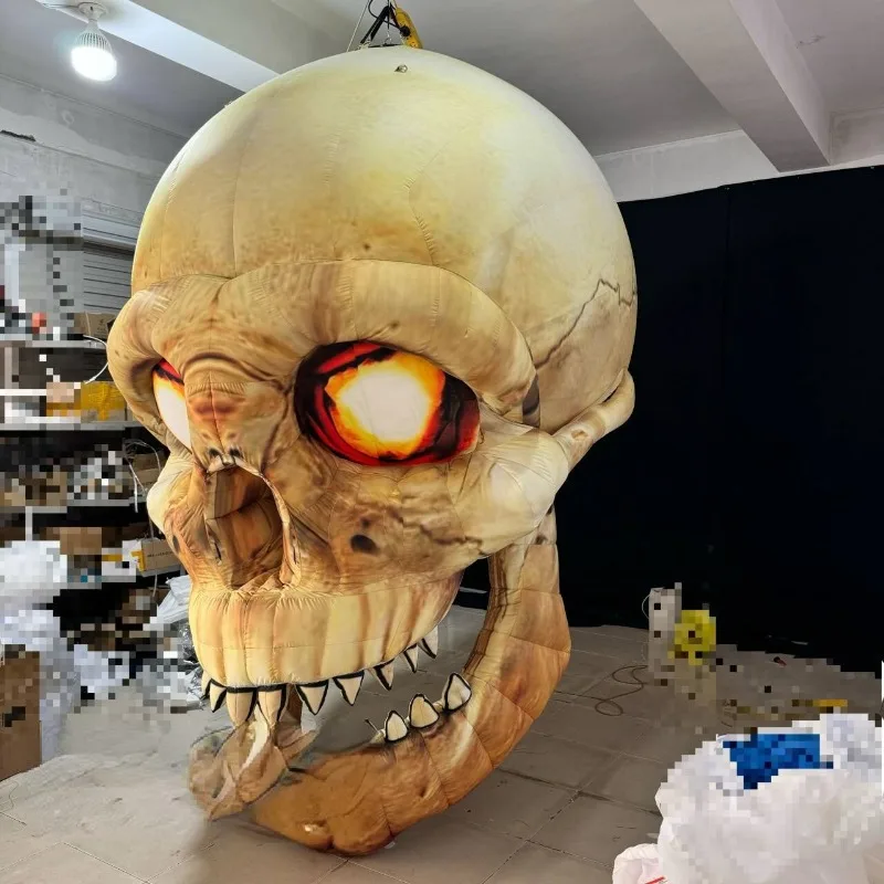 blow up skeleton head inflatable props for club party hanging decoration