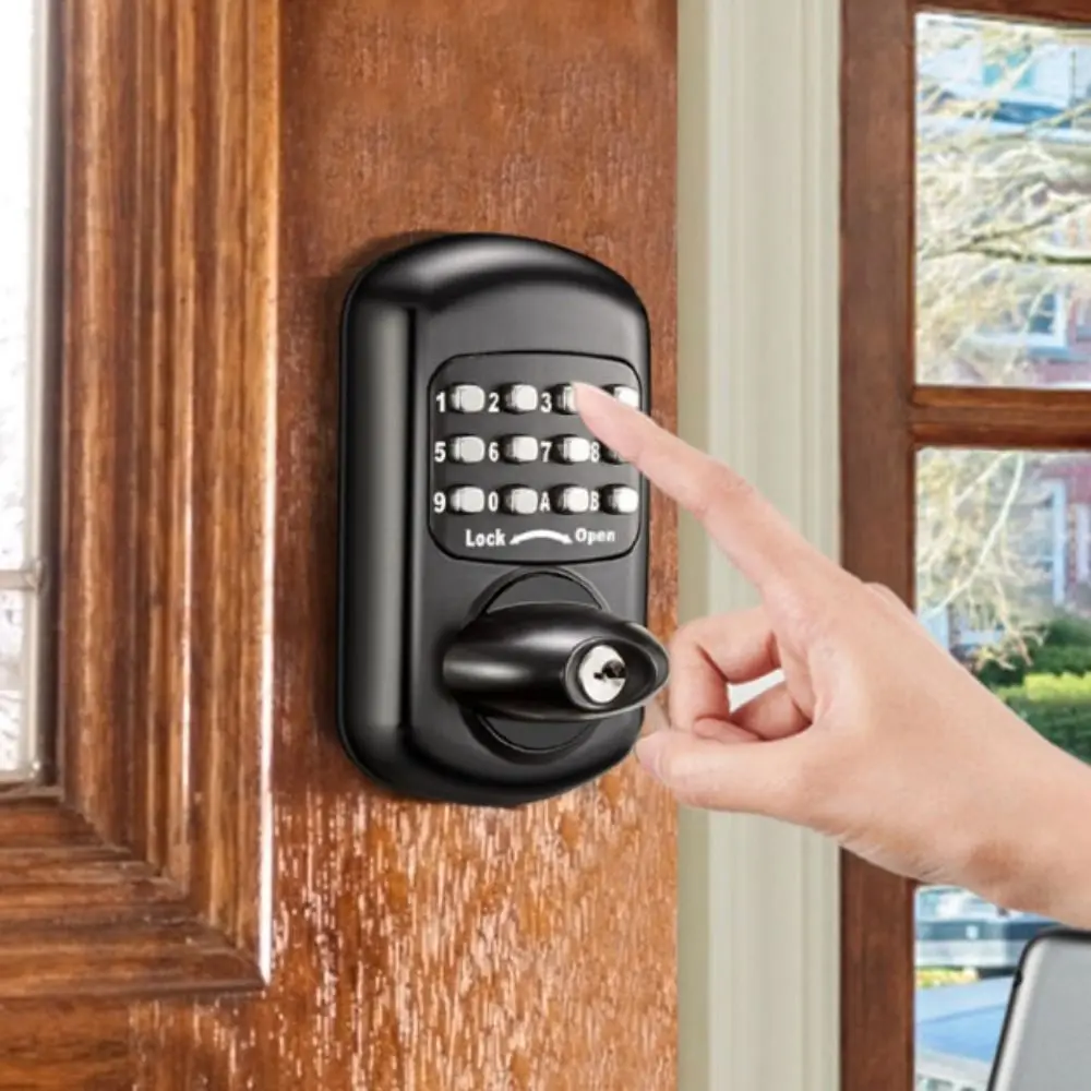 

Plating Locks Mechanical Push Button Door Lock Double Exterior High Low Temperature Waterproof Password Lock No Need Power