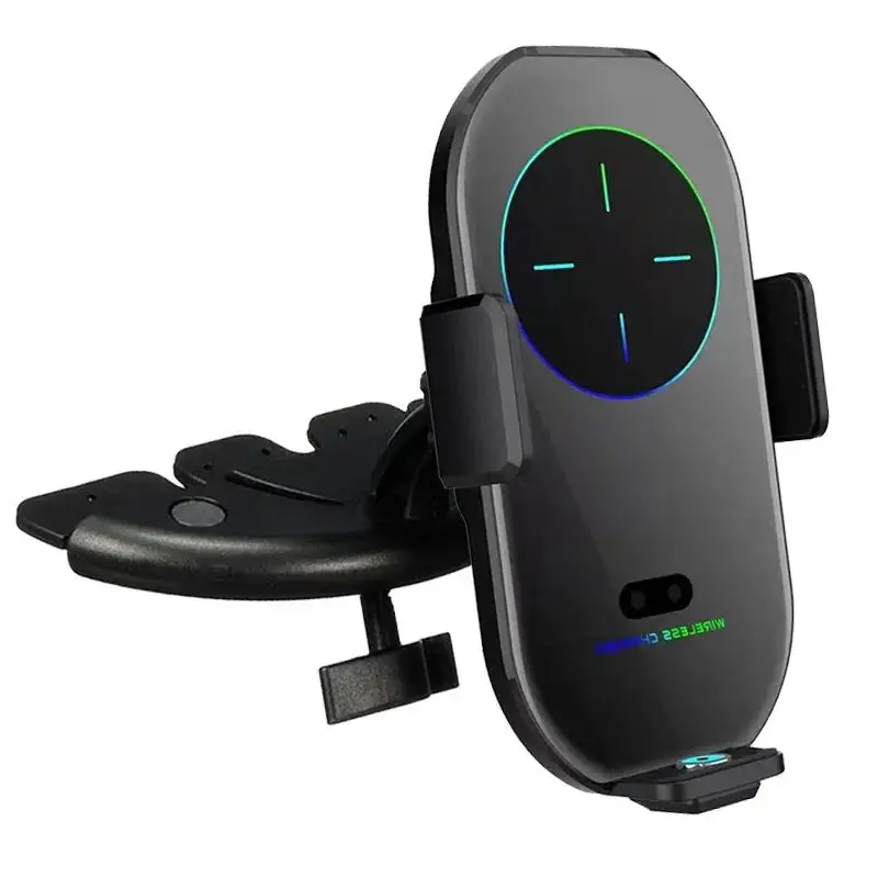 15W Qi Wireless Fast Charger CD Slot Phone Holder Car Magnetic Air Vent Mount Charger Smart Sensor Phone Holder