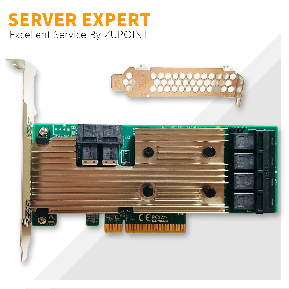 

ZUPOINT LSI 9305-24i SAS3224 Host Bus Adapter Controller Card Internal 24 port PCIe 3.0 12Gbps SAS SATA Expander Card