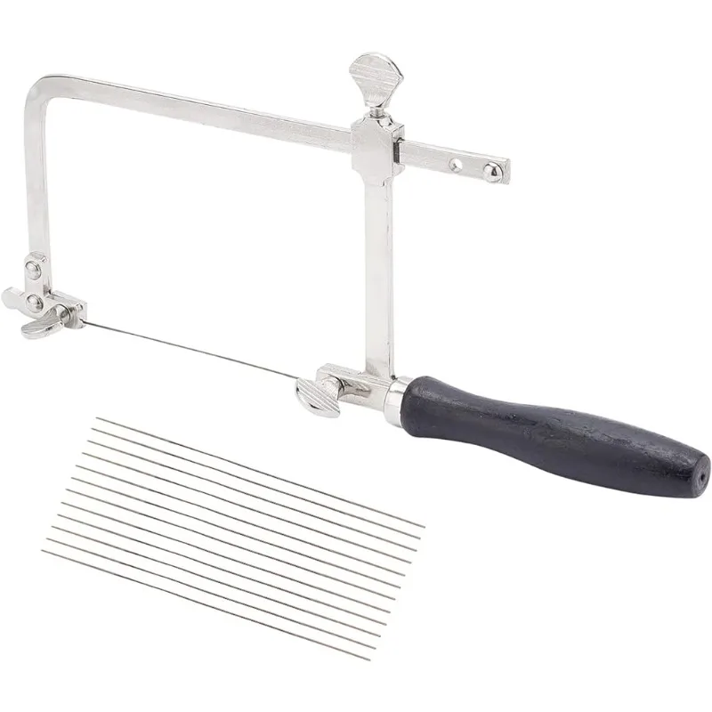

1set U-Shaped Saw Adjustable Cutting Saw Frame with 12pcs Blades Spiral Saw Jewelers Frame Jewelers Pin U-Slot Pin