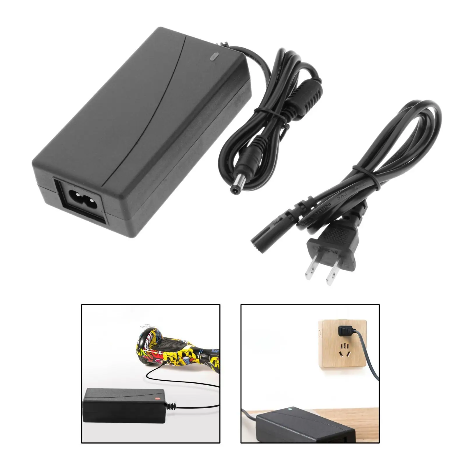 

Electric Skateboard Charger 42v 0.8a Fast Power Adapter for Scooter Rear Light Protection and Display Charging Function