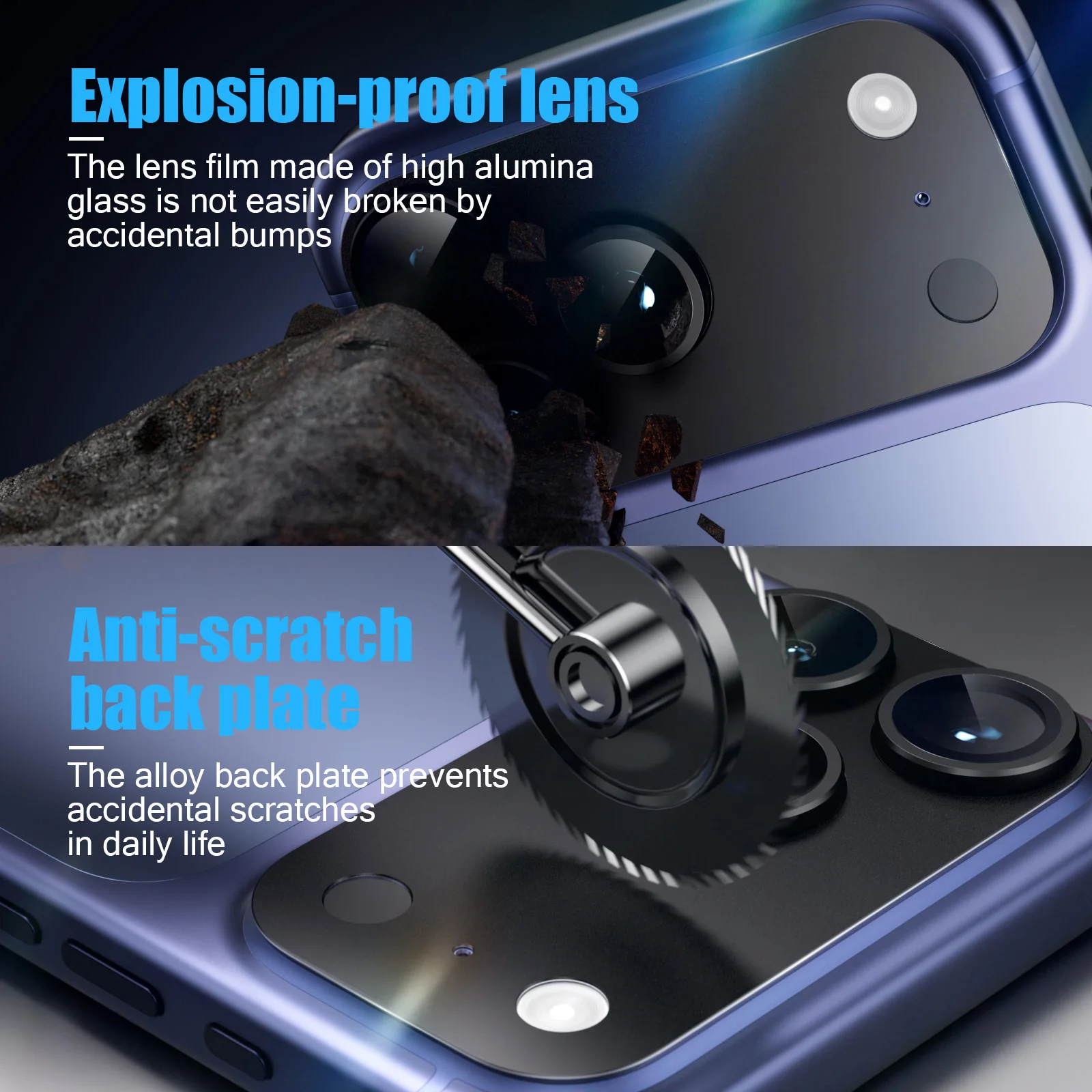 كاميرا معدنية من الزجاج المقسى لهاتف آيفون 17 برو ماكس 17 برو عدسة هوائية مضادة للخدش طبقة زجاجية واقية غطاء شاشة الكاميرا الخلفية