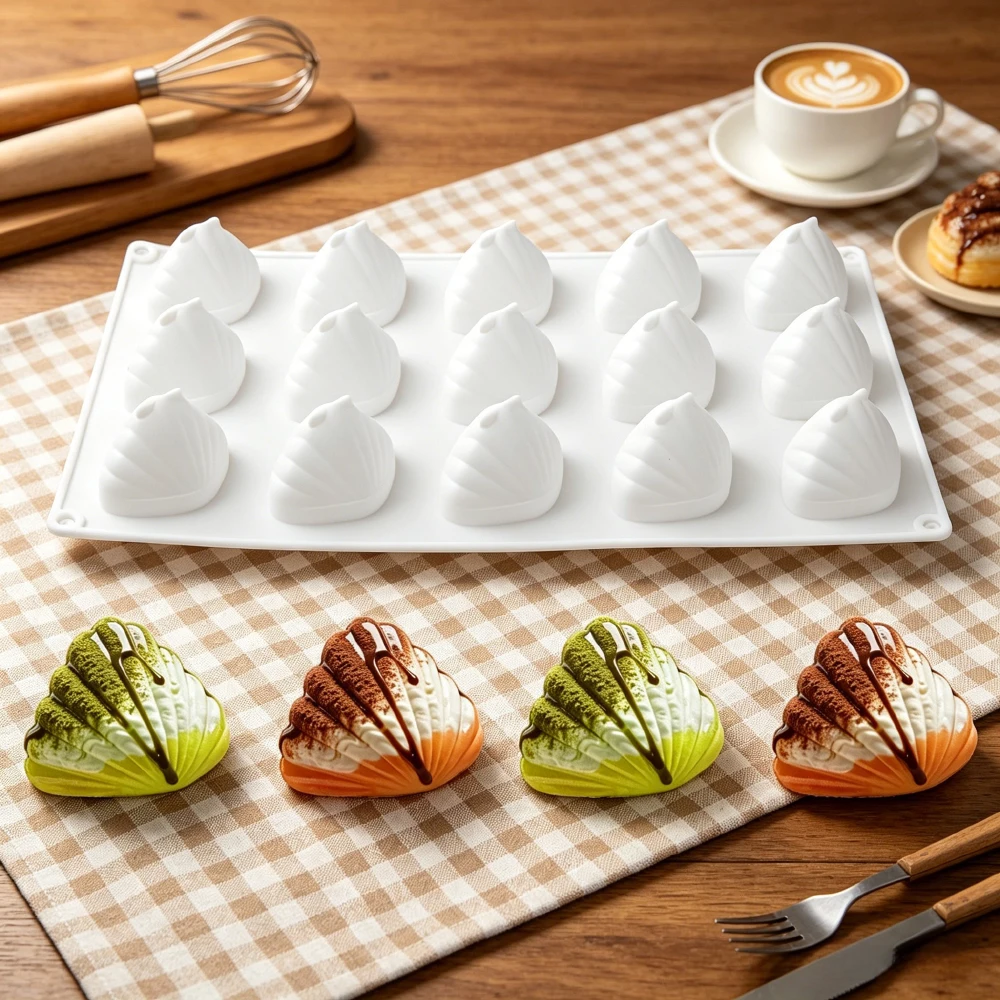 Stereoscopic Scallop Design Silicone Cake Molds Shell Shape Chocolate Moulds Dessert Decoration Baking Tools Kitchen Bakeware