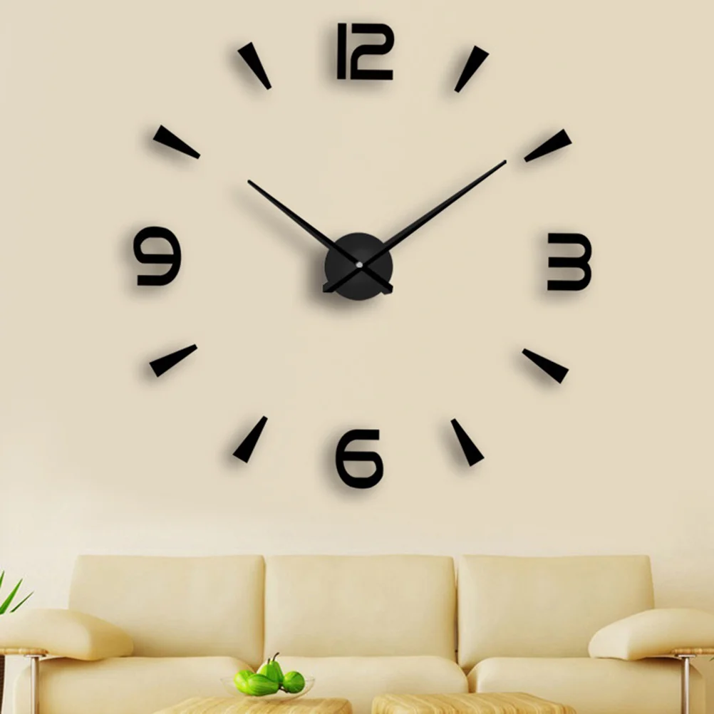 

Acrylic Mirror Round Number Wall Clock Silent Non-Ticking Simple 3D Digital Dial Clock for Bedroom Living Room Office Cafe