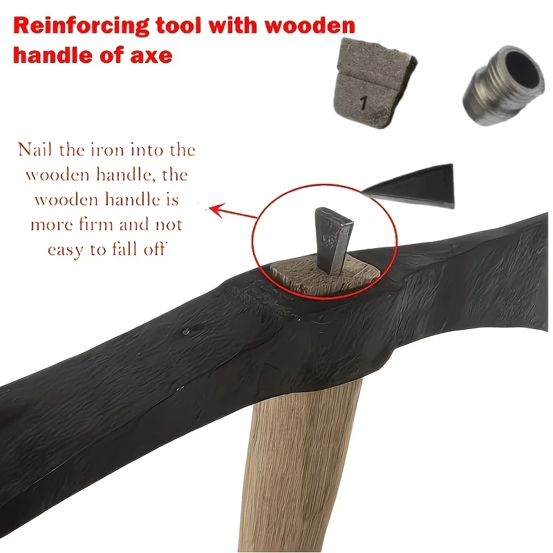 9/15pcsMulti‑Shape Steel Wedge Fasteners, Trapezoidal Round Triangular, Wood Handle ReinforcementInserts for FurnitureFarm Tools