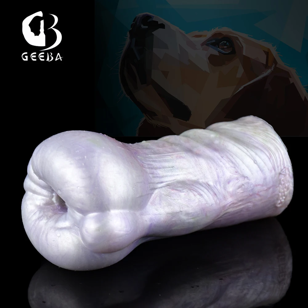 GEEBA Dog Shaped Male Masturbator Silicone Artificial Vagina Masturbation Cup For Men Realistic Pocket Pussy Sex Toys