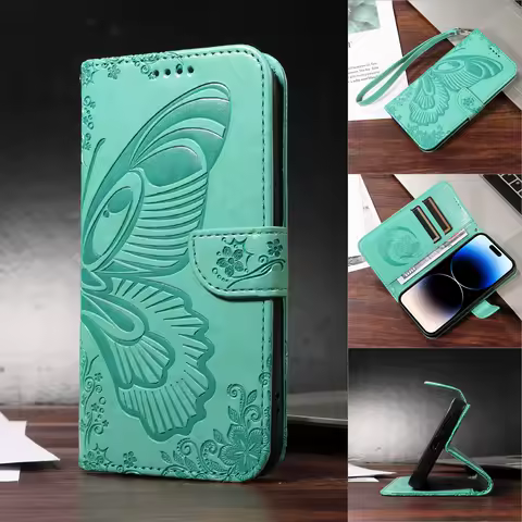 Leather PU Flip Wallet Case for Xiaomi POCO M3 M4 M5S M6 M7 X3 X4 X5 X6 X7 C65 C75 F3 F5 F6 GT NFC Pro 4G 5G Cover Butterfly