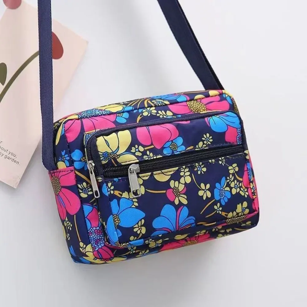 Women's Crossbody Bag Oxford Cloth Multi-Pocket Fashion Printing Shoulder Bag Middle-aged Ms. Mom Cloth Bag