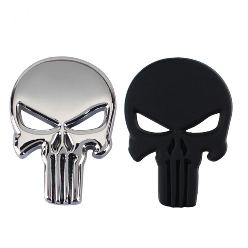 Skull Metal Car Stickers Car Emblem Scratch Stickers Fuel Tank Decoration Tail Side Marker Body Stickers