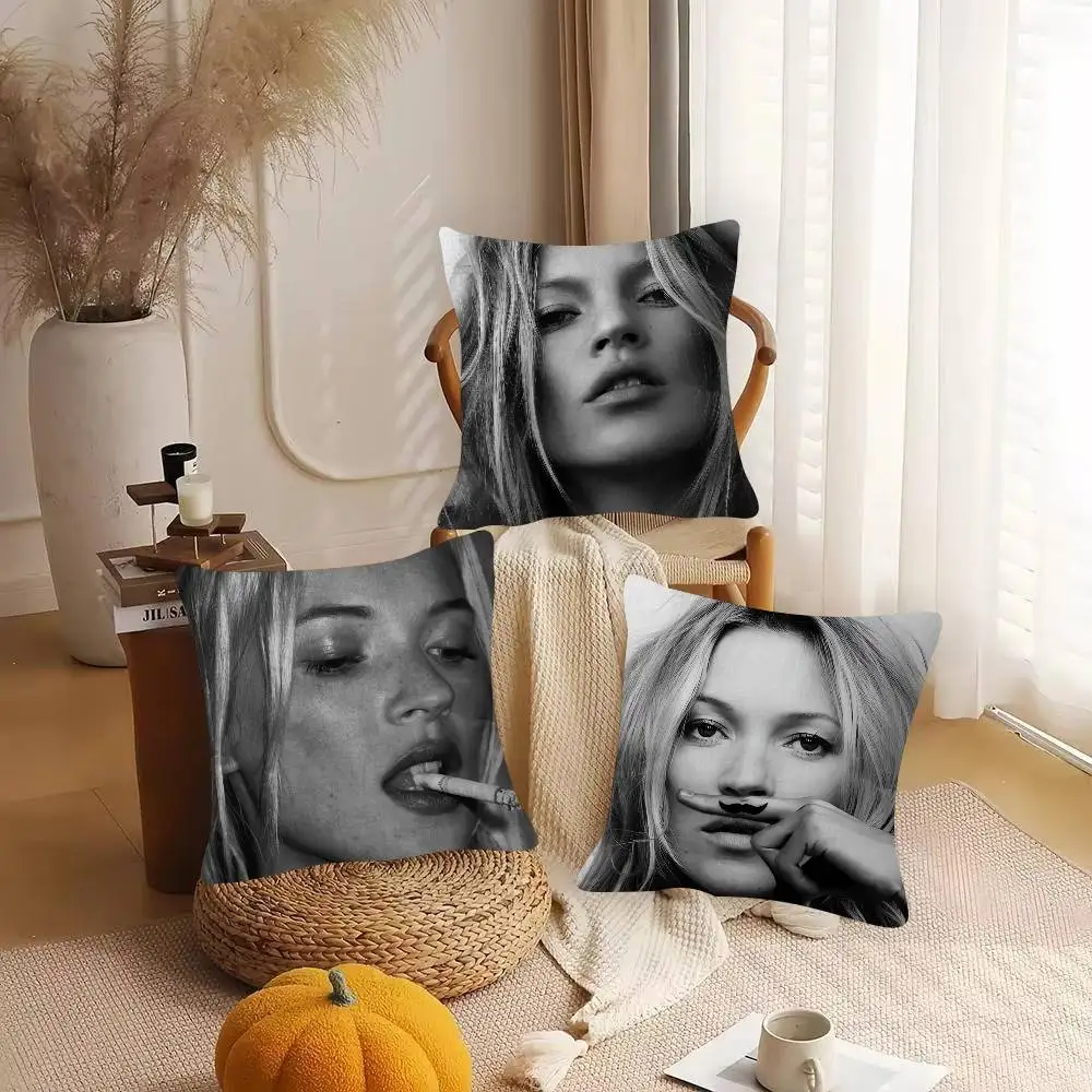Model Kate Moss Game For Cartoon Print Peripheral Pillow Case Cushion Cover Home Decor Birthday Gift Pillowcover