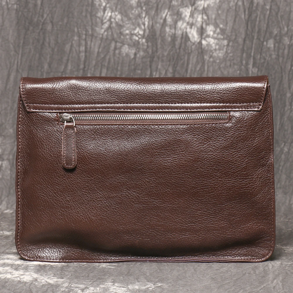 LUOKIR Vintage Echtem Leder Umhängetasche männer Mode Einfache Schulter Messenger Taschen Casual Luxury Klappe Rindsleder Kupplung Tasche – Detail 19