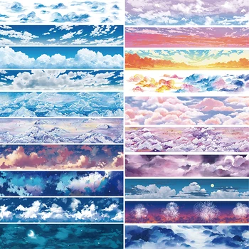 21 disegni Nastro adesivo Washi Cielo Nuvole Meteo Scrapbooking Planner Decorazione giapponese Adesivo Diario fai da te Adesivi Regali