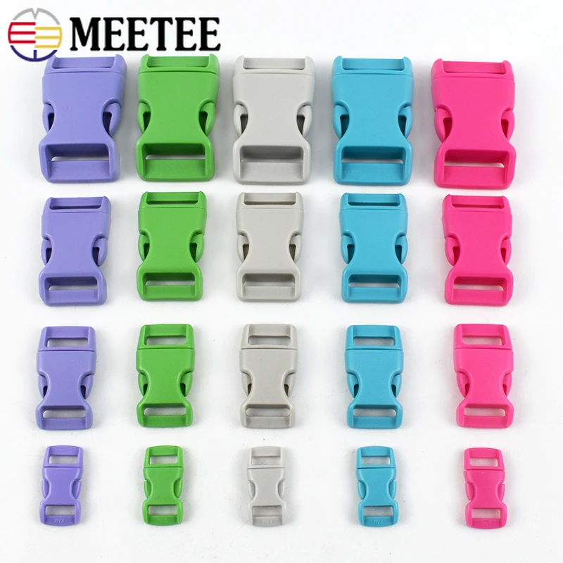 100Pcs 10-25mm Bag Side Plastic Buckles Quick Release Buckle for Belt Webbing Strap Adjust Insert Clasp Dog Collar Closure Hook