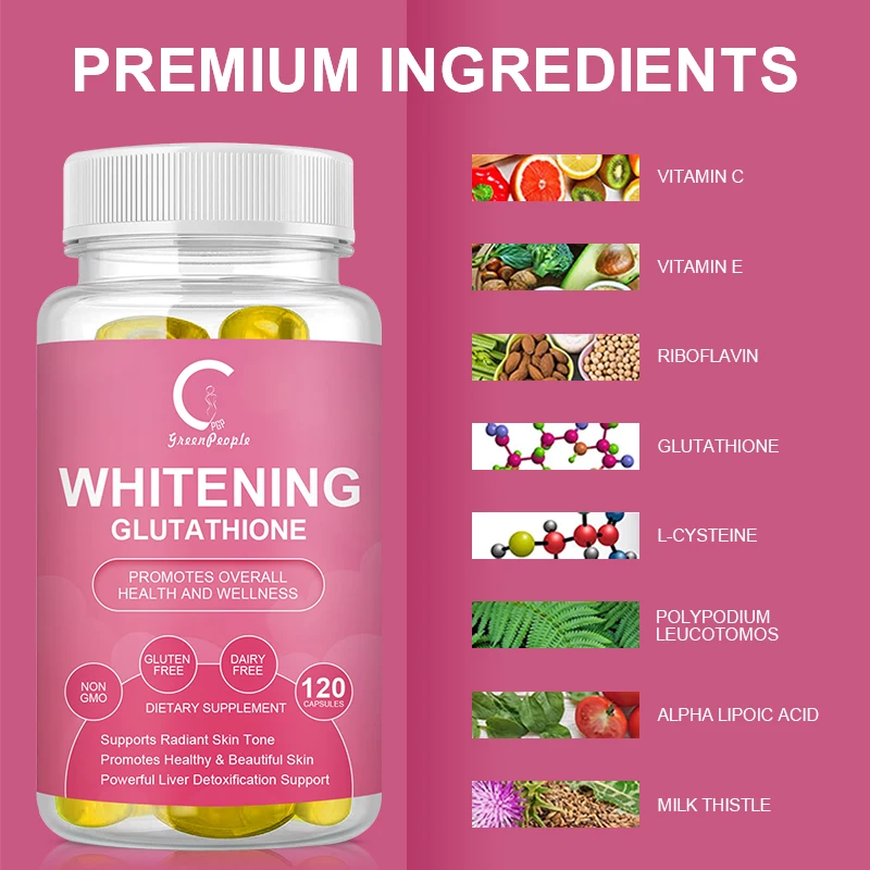 Glutathione Capsules,Collagen, Antioxidant Anti-Aging, Boosting Immunity, Glowing Skin, Beauty Health Supplement GMP