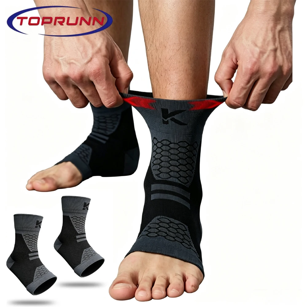 1Pair Ankle Brace Compression Sleeve Open Toe Сompression Socks Women&Men for Swelling,Plantar Fasciitis,Sprain