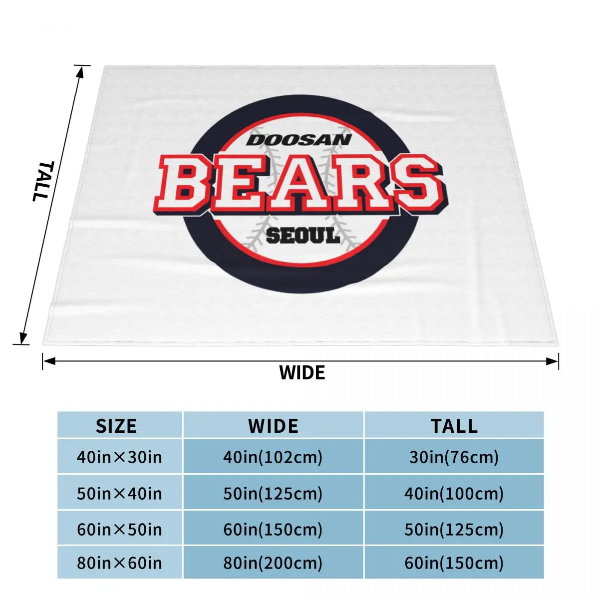 Doosan Bears Blankets Flannel Spring/Autumn Baseball Team Sport Lover Multifunction Throw Blanket for Home Outdoor Bedspread