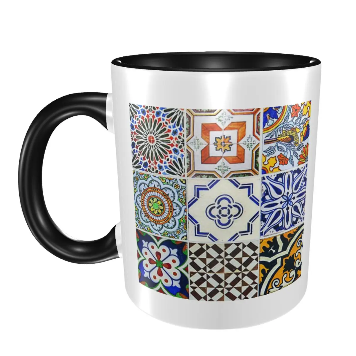 

Colorful Portuguese Tile Mug Funny Ceramic Coffee Cups Tea Mugs Milk Cup Drinkware Gift for Woman Man