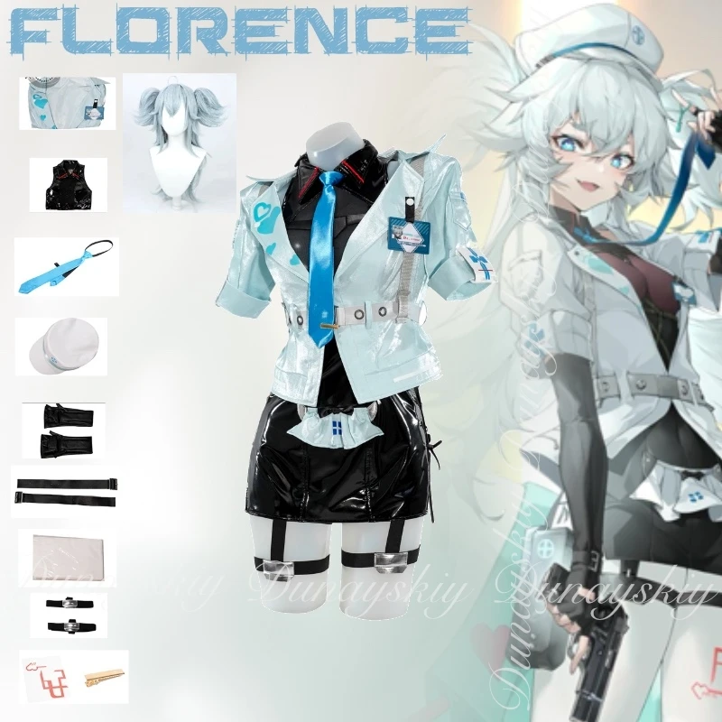 

GIRLS' FRONTLINE 2:EXILIUM Game Florence Cosplay UL-Nurse Unexpected product With The Black Leather Cosplay Costume Full Of Suit