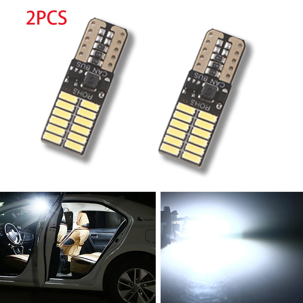 

2PCS LED T10 Bulb W5W 194 168 COB T10 led car Lights w5w Interior Panel Dome Vehicle Car Interior Instrument Bulb Lights