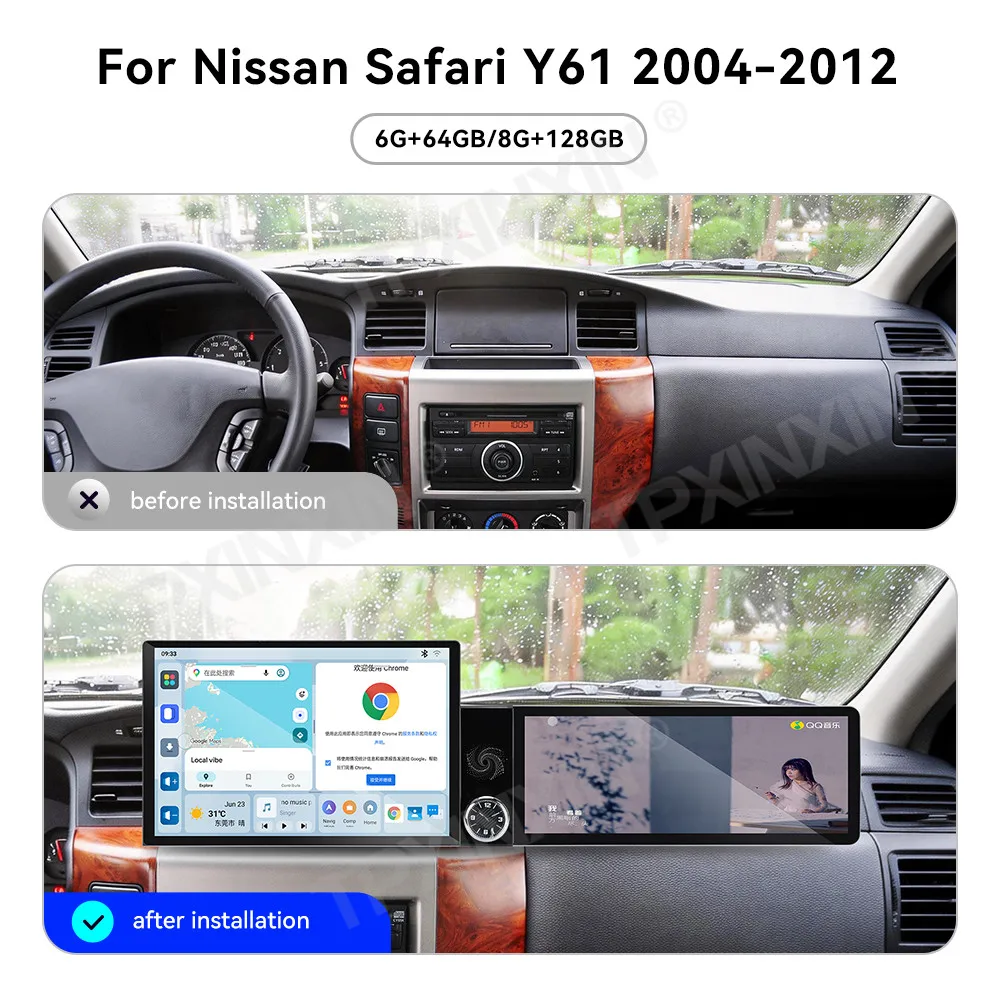 Different Type Dual Screen Car Radio For Nissan Patrol Y61 2004-2014 Car Multimedia Video Player GPS Navigation Carplay Unit