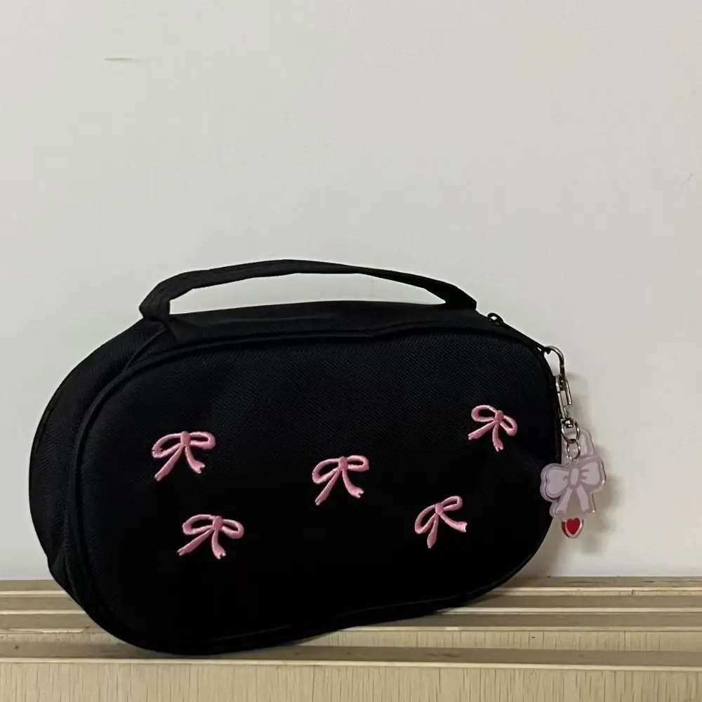 Gifts Large Capacity Bow Pen Bag Stationery Storage Embroidered Sweet Pencil Case with Pendants Student's Commuting Stationery