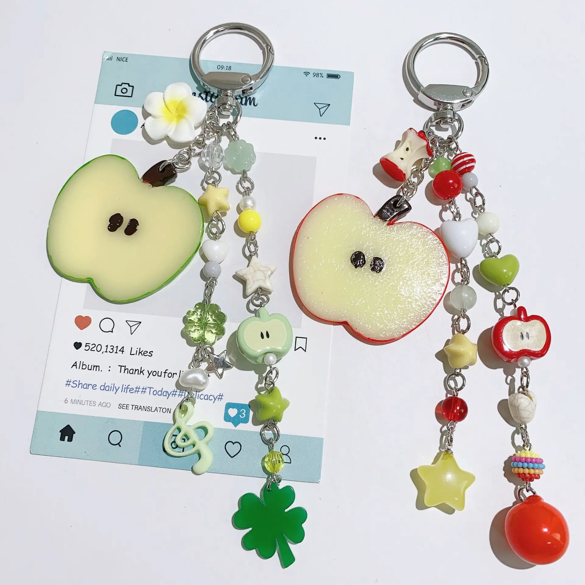 Creative Cute Fun Simulation Fruit Slice Pendant Key Chain Backpack Hanging Jewelry Gift