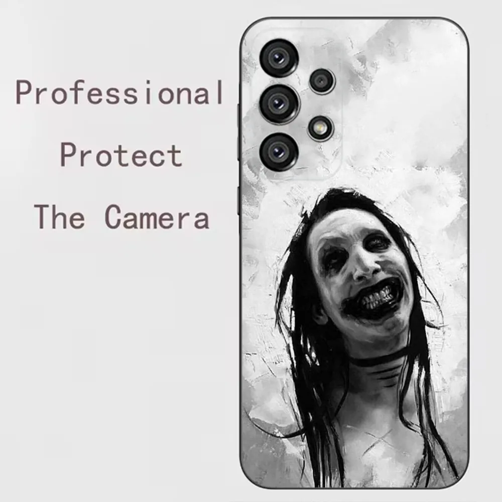 Capa de telefone cantor m-marilyn manson para samsung galaxy a91, a80, a73, a72, a71, a53a52, a32, a31a22, a21s, a20, capa preta