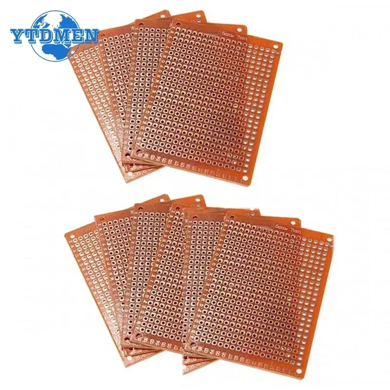 1/5/10pcs PCB 5*7cm Prototype PCB Universal Board Yellow Single-sided Protoboard DIY Electronic Kit