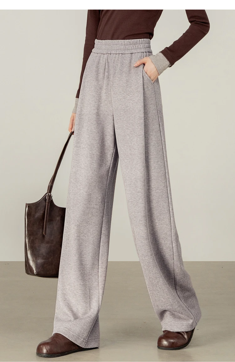 SENTUBILA Damen-Langhose, Strick, dick, gerade geschnitten, lässig, elastisch, hohe Taille, Jogginghose, Damenbekleidung 153K80276 – Detail 20