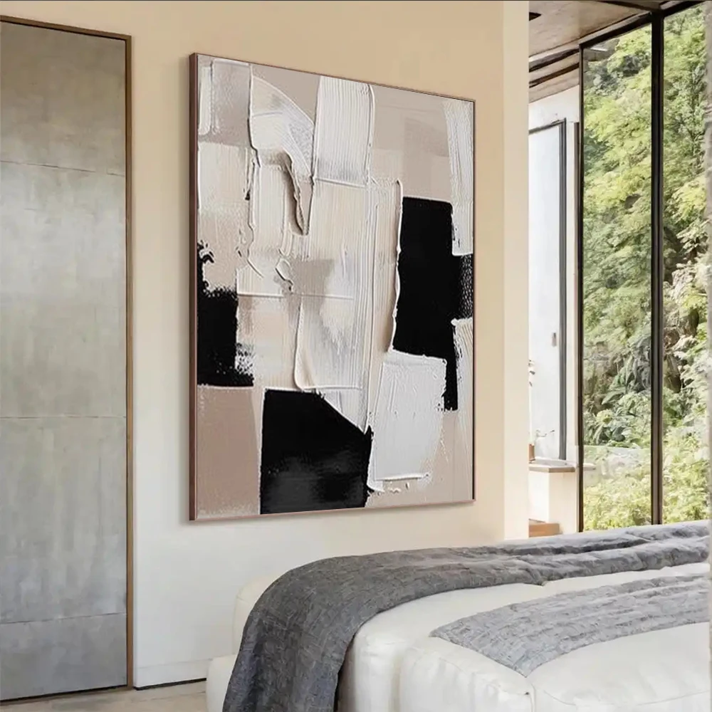 Hand-Painted Abstract Oil Painting Simple Texture Mural High-End Canvas Poster for Indoor Home Decoration Wall Hanging Picture
