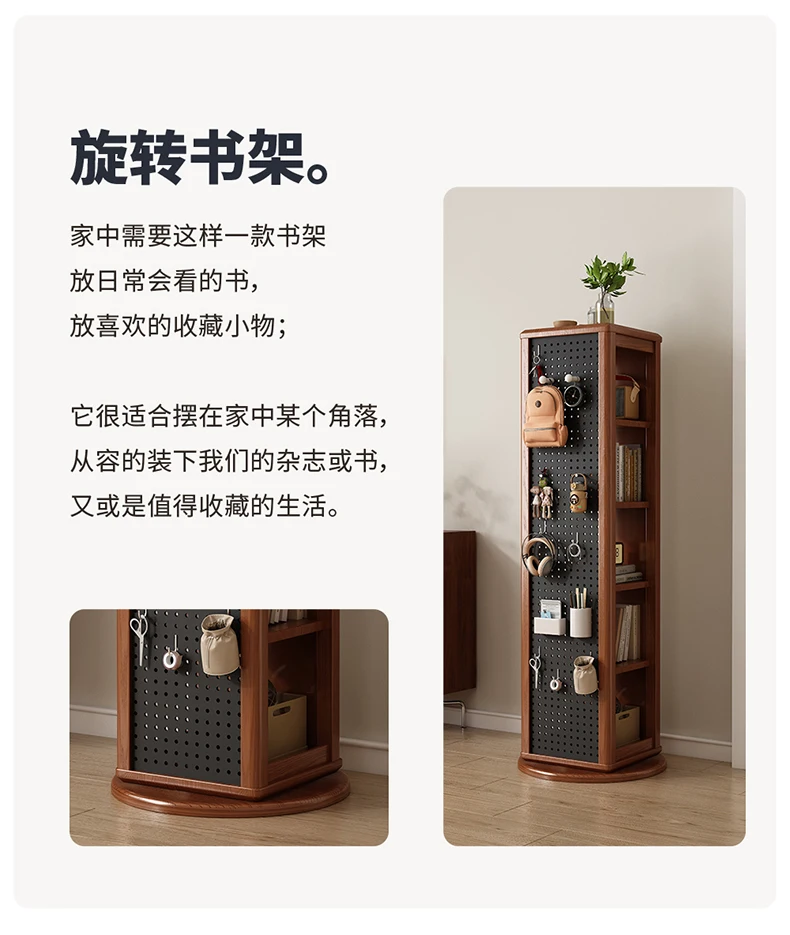 

Swivel Corner Bookcases Art Library Magazine Racks Display Story Wooden Bookcases Organizer Open Estanteria Unique Furniture