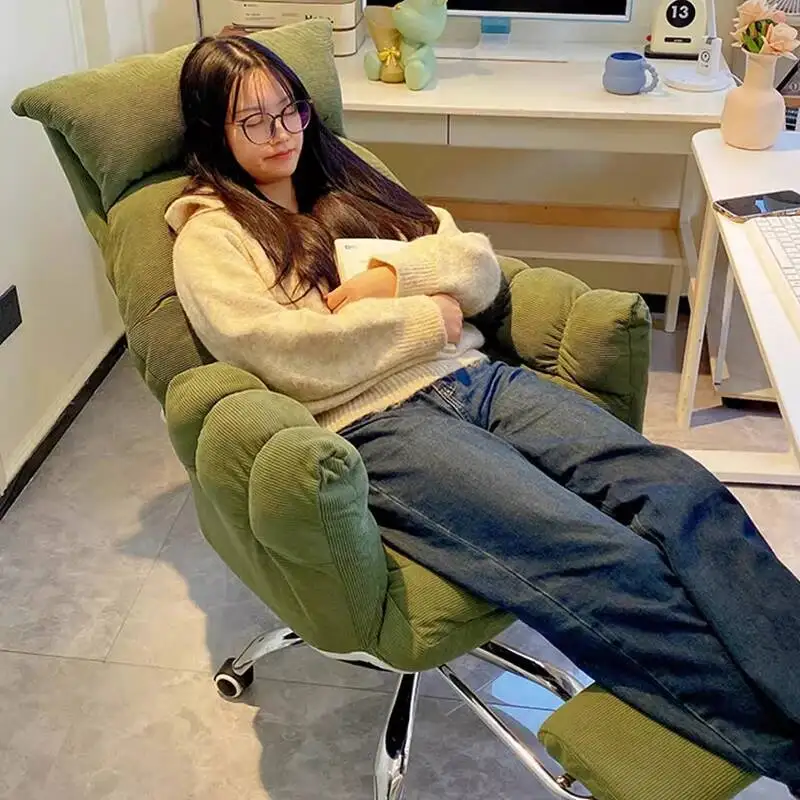 Modern Office Chairs Footrest Adjustable Velour Arm Gaming Recliner Office Chairs Ergonomic Comfy Cadeira Gamer Furniture