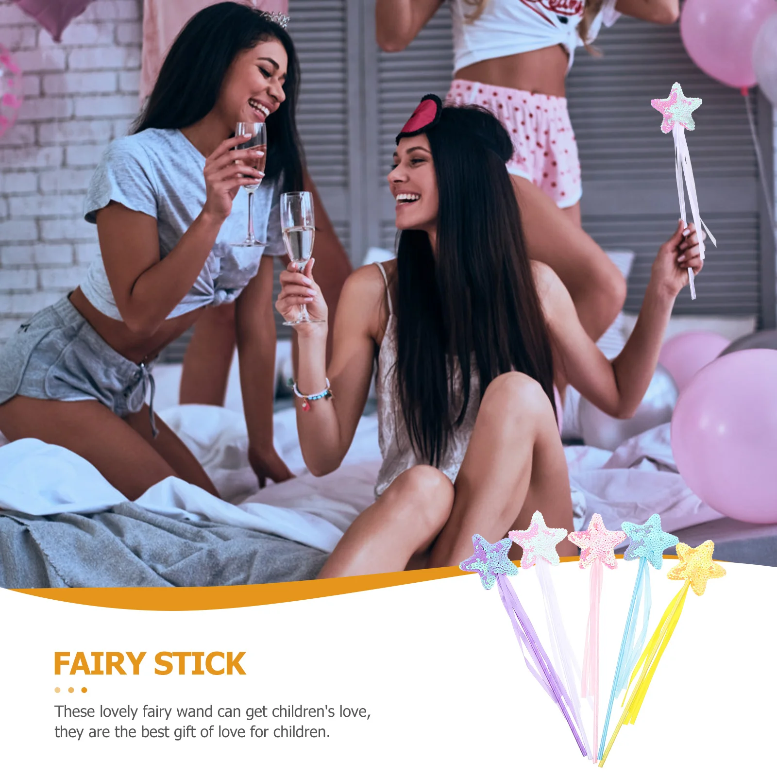 

5Pcs Star Fairy Wand Flashing Magical Stick Kids Girls Cosplay Party Photo Favor Prop Fairy Cat Stage Performance Prop