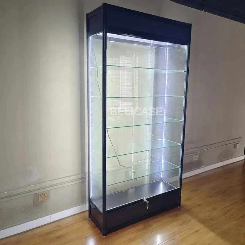 custom.Tall Glass Showcase Window Display Glass