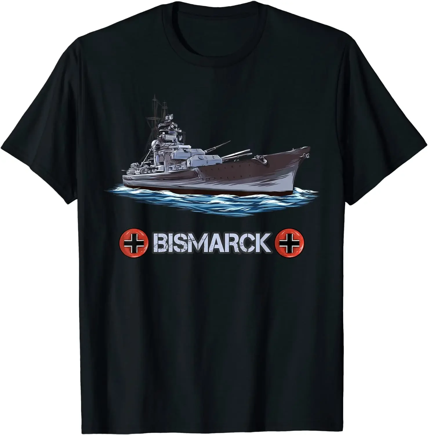 World War 2 German Naval  Otto Von Bismarck Battleship T-Shirt Short Sleeve Casual Cotton O-Neck Summer  Tees