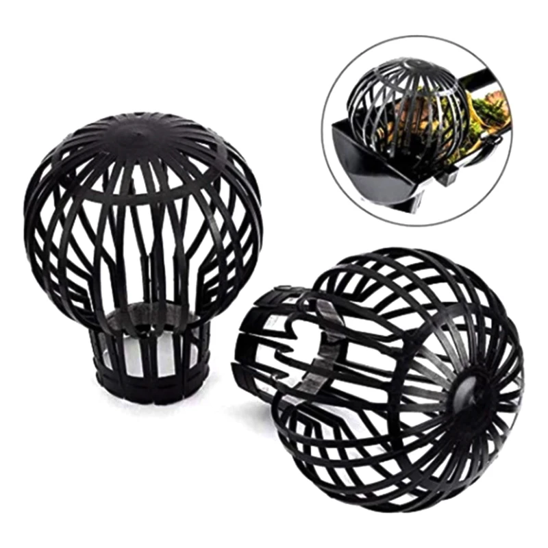 Leaves Protection Outdoor Downpipe Strainer Easy Install Black Gutter Guard Roof Drain Anti-blocking Home Debris PP Garden