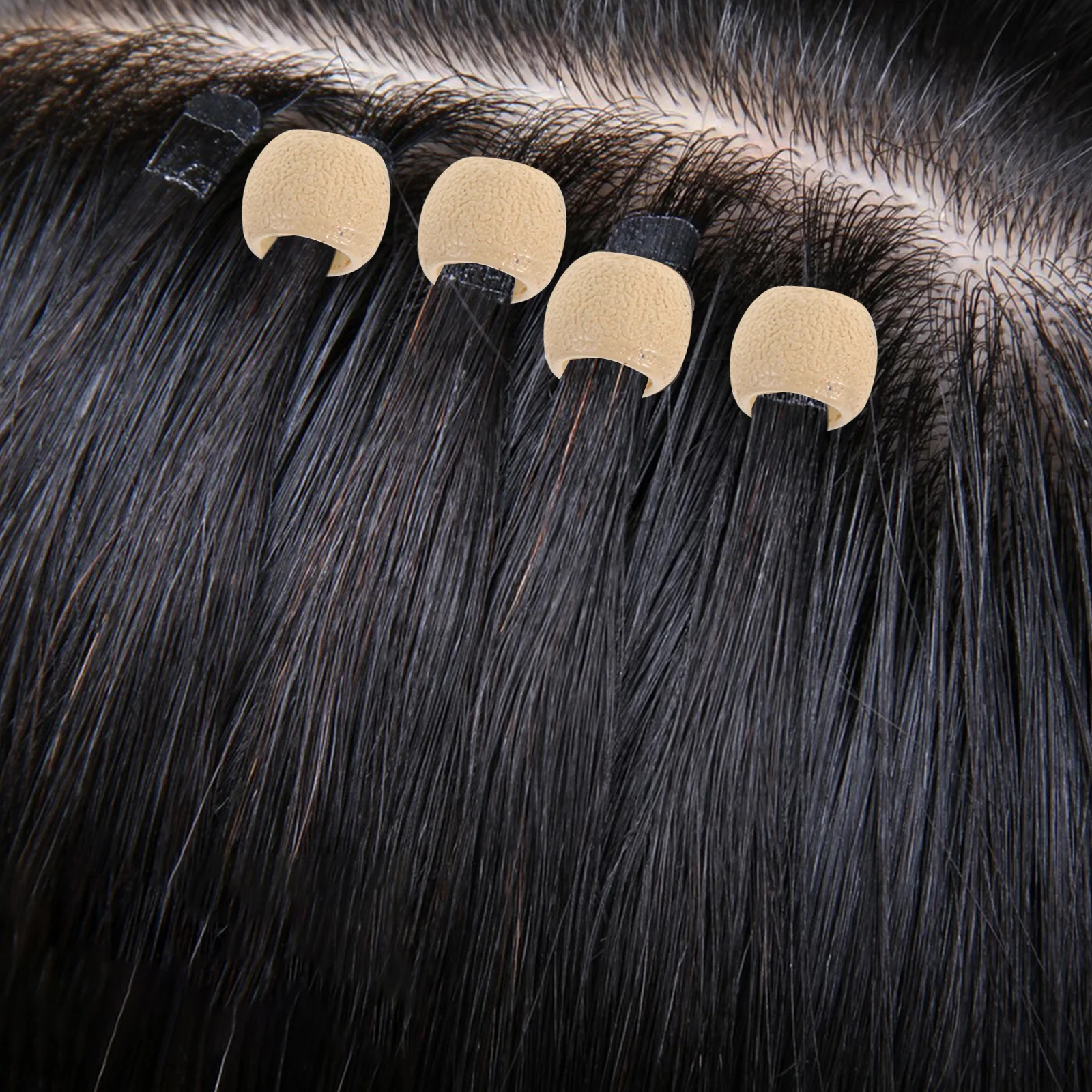 

Silicone Lined Nano Rings 3Mm Micro Beads For Hair Extensions Lightweight Copper Material Diy Styling Silicone