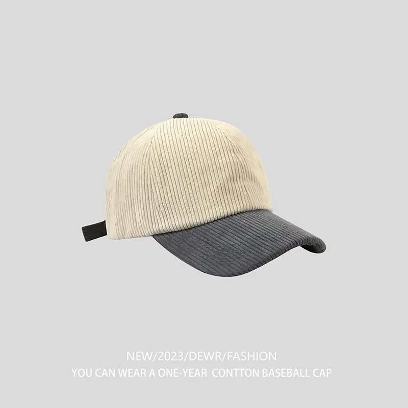 Spring and Autumn New Spliced Corduroy Baseball Caps for Men and Women Casual Versatile Couple Student Duckbill Hats Gorras