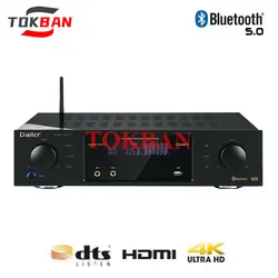 Tokban AV-777 7.1-channel Power Amplifier Stereo Dolby Atmos DTS-X 4K HDMI Optical Coaxial Bluetooth 5.0 Karaoke Home Theater