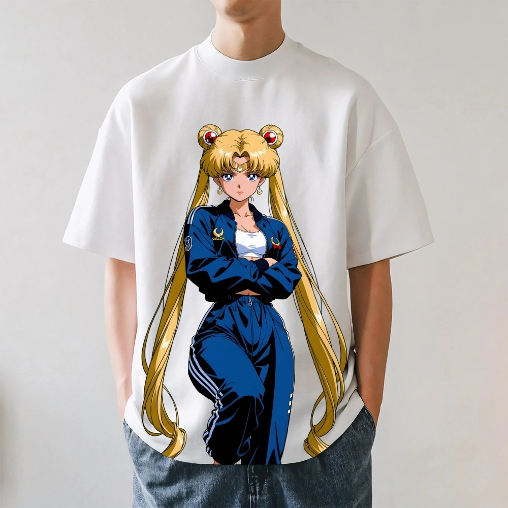 Sailor Moon Japanese Style Classic Tee High-quality Streetwear Men's Clothing and Women's 2026 Summer New T Shirt