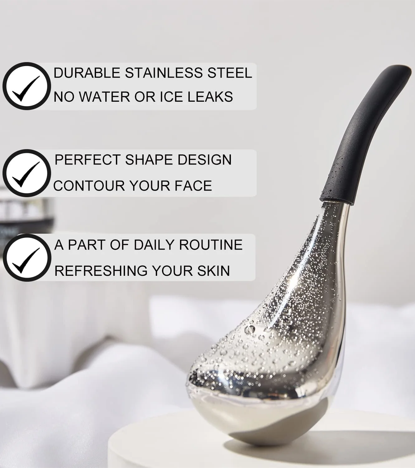 Stainless Steel Ice Globes Facial Skin Care Tool Cold Stick Cooling Spa Ball Cold Roller Face Massager for Reducing Swelling view 2