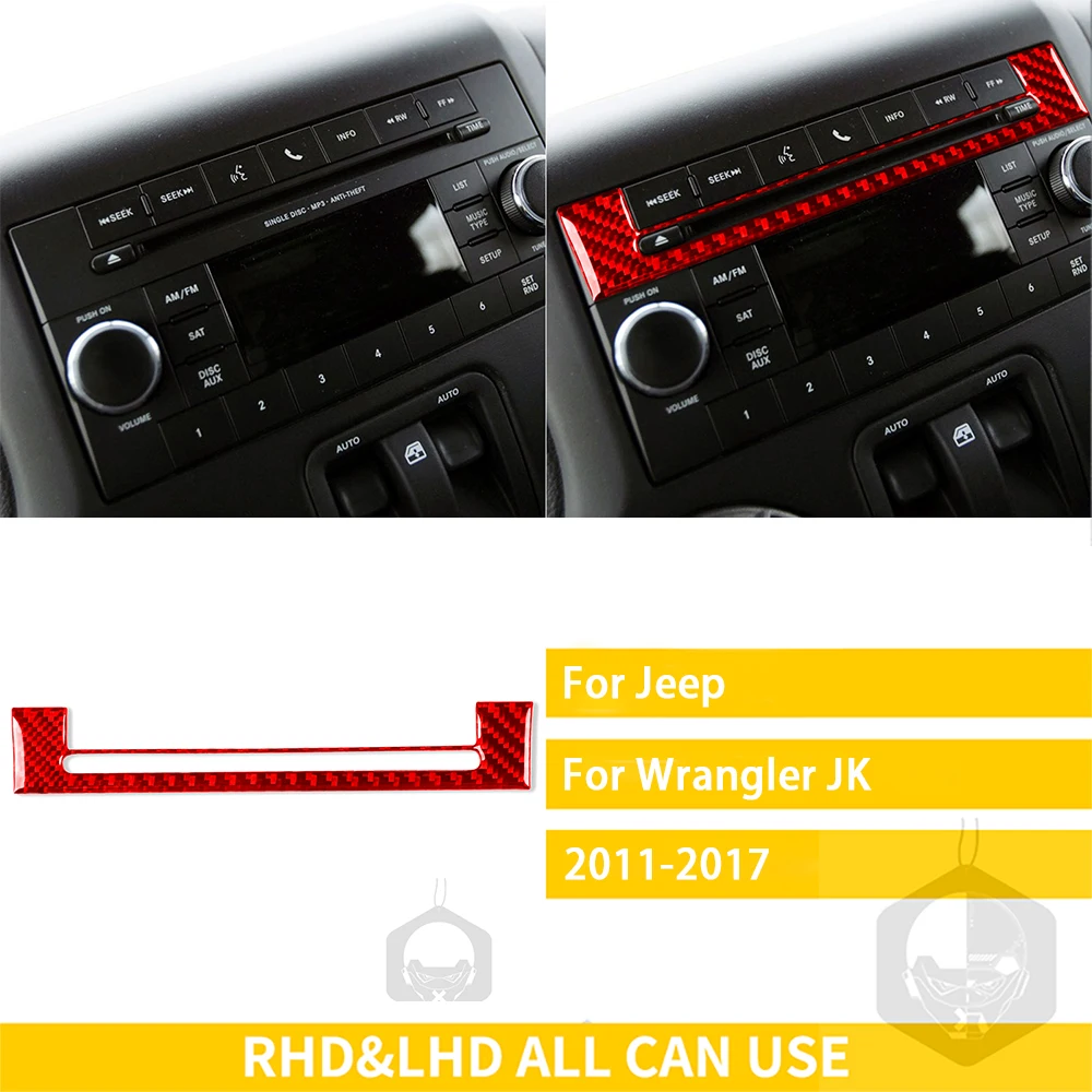 Garniture Intérieure Fibre Carbone Jeep Grand Cherokee 2011-2020 - Autocollant Évents Centraux ABS