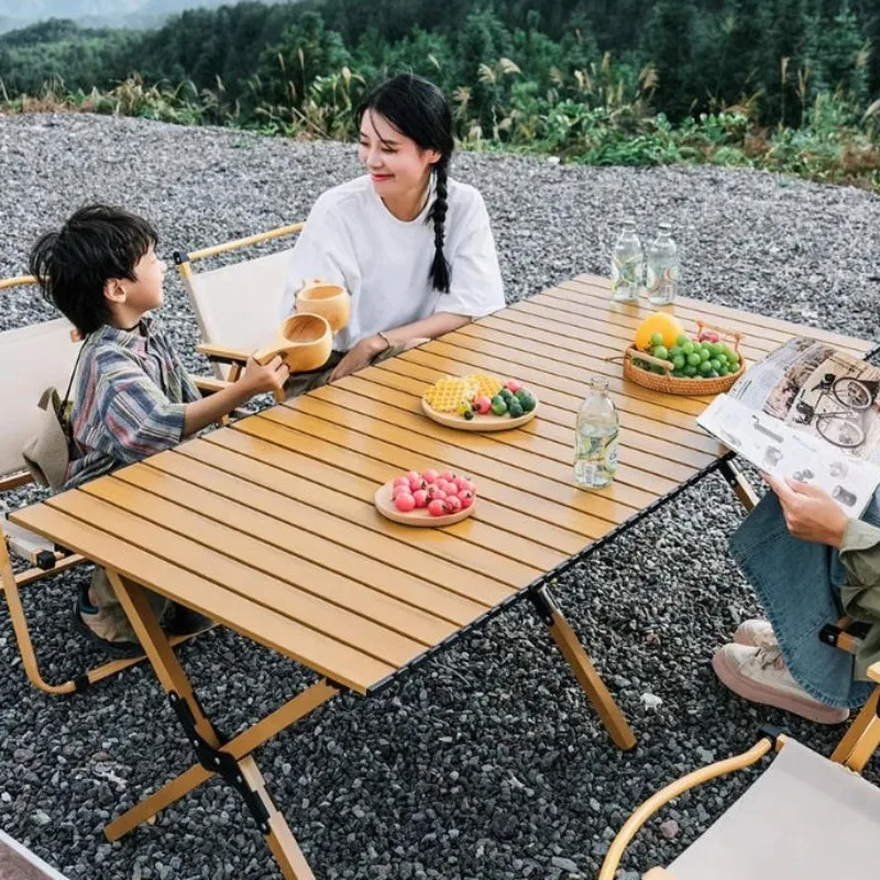 Parties Beach Trips Outdoor Folding Camping Table Lightweight Compact Camping Picnics Portable Wooden Picnic Table Backyard