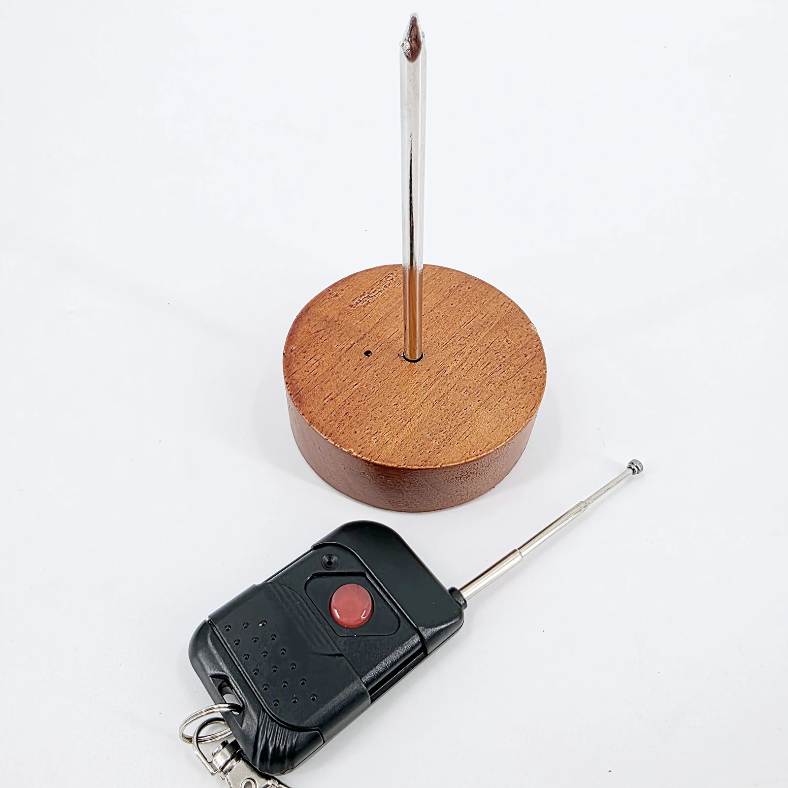 Remote Control Devil's Nail Magic Trick - Electronic Crush Paper Cup Illusion with Real Steel Nail for Stage Close Up Props