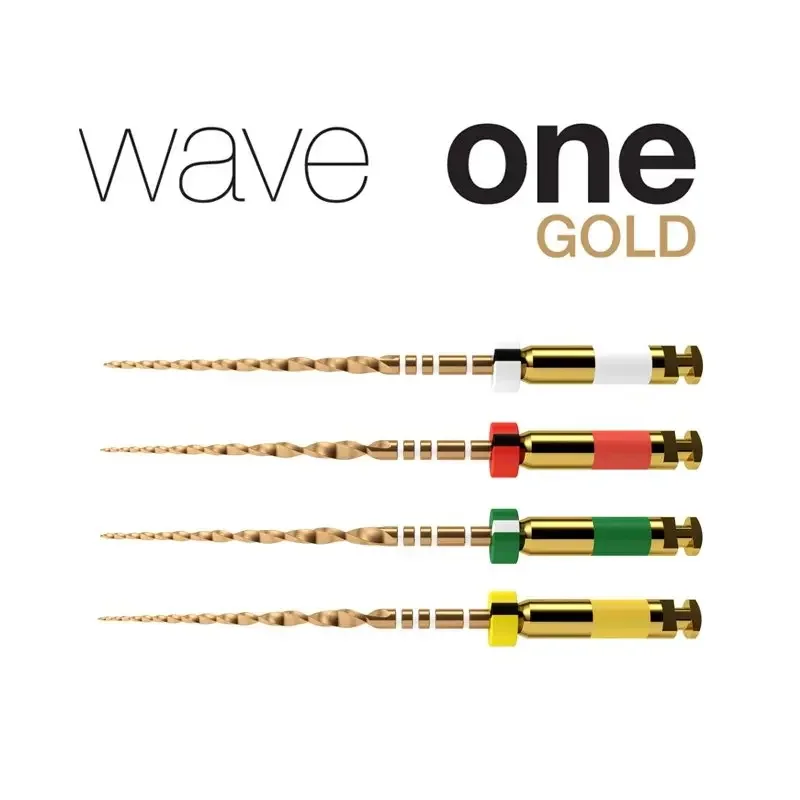 4pcs/1pk Dental Wave taper One Gold Rotary Files Endo Root Canal Treatment Dentistry Instrument Dental Reciprocating Endo Files