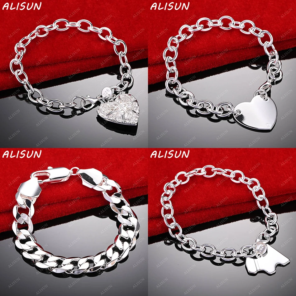 

ALISUN 925 Sterling Silver Design Geometric Bracelets For Women Men Charm Trend Birthday Gifts Fashion Party Fine Jewelry
